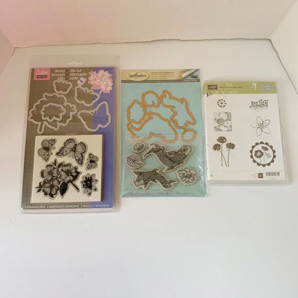 Sizzix Spellbinders Framelits Dies Stamps Butterflies Flowers Koi Fish Floral - Picture 1 of 6